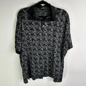 Bugatchi Uomo Men's Black and White Collared Shirt Size XL